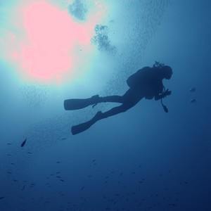 2007-08-20_Dive_12_-_San_Dimitri_Point_-_Diver_silhouette