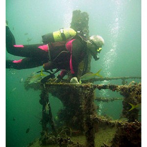 Remolcador dive - Diver at tug boat tower