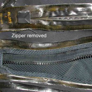 Removing old zipper