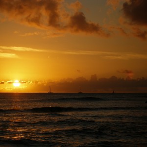 Sunset near Oahu