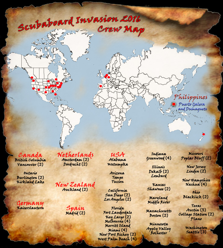 2016 ScubaBoard Invasion Crew Map