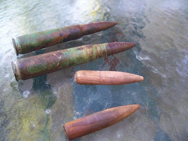 50 cal bullets recovered from a wreck