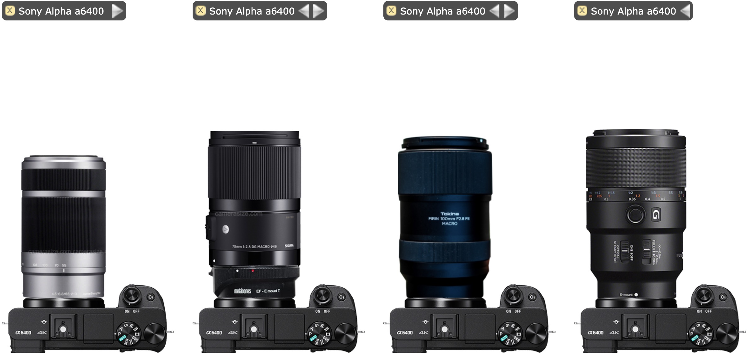 a6400 lens comparison