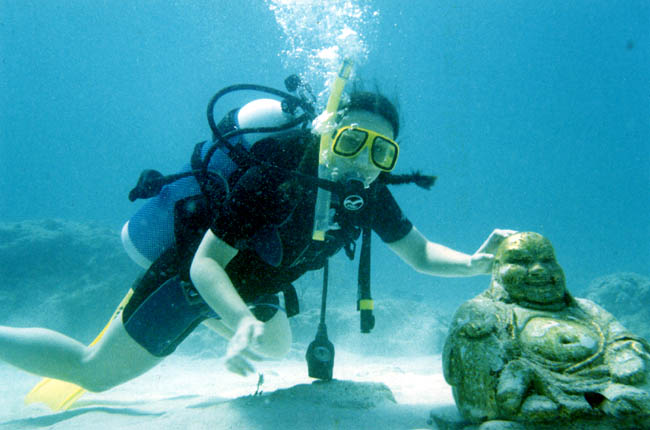 Ashley w/Buddah at Davis Ledge