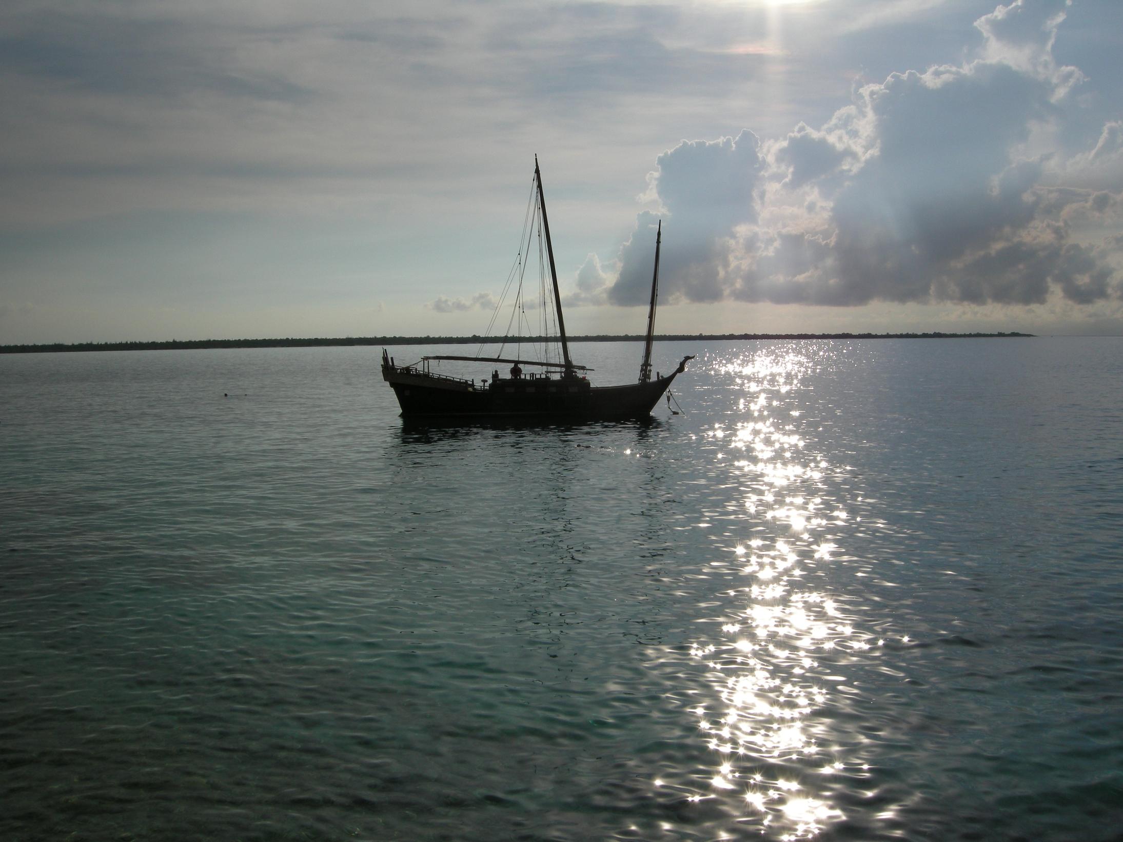 Boat Anchored near Den Laman