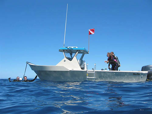 Boat "Narcosis" as seen from the water