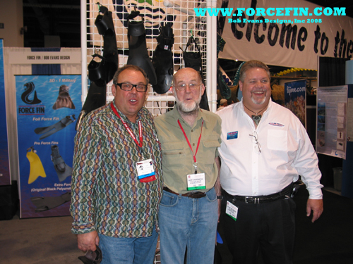 Bob, Barry and Pete at the Force fins DEMA booth
