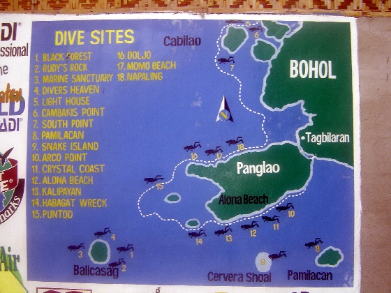 Bohol Dive Map