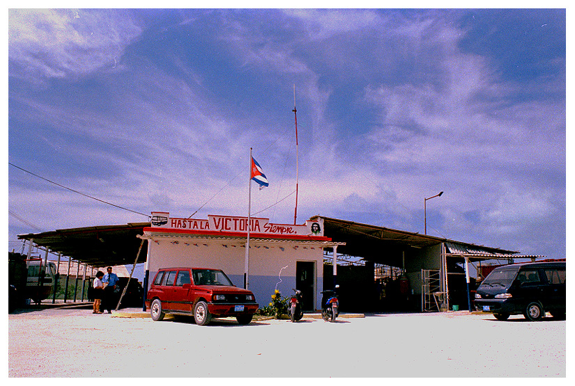 Bus depot, "downtown" Cayo Largo, Cuba.
