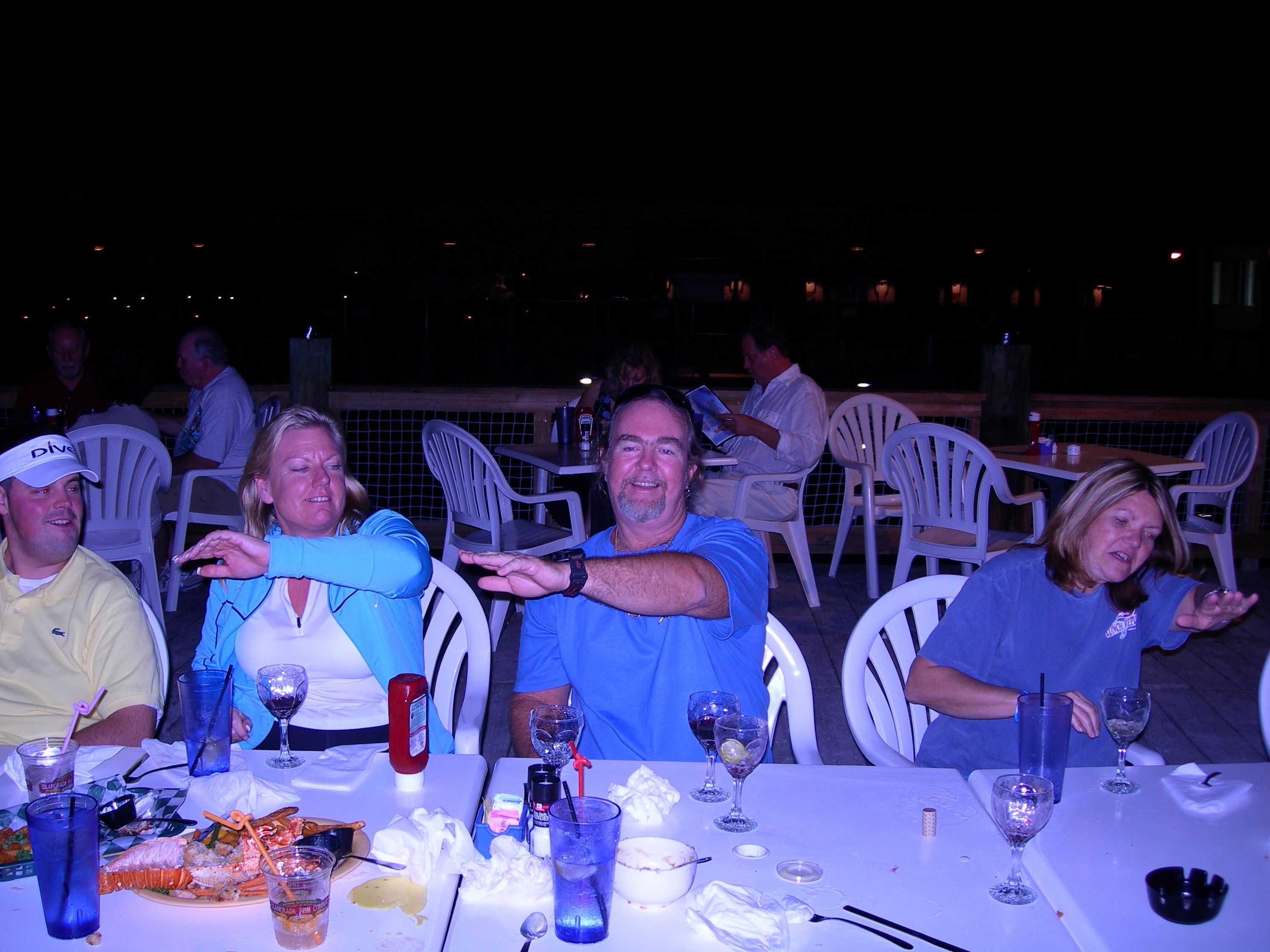 Capt Gary, Susan Long, Admiral Brenda having fun