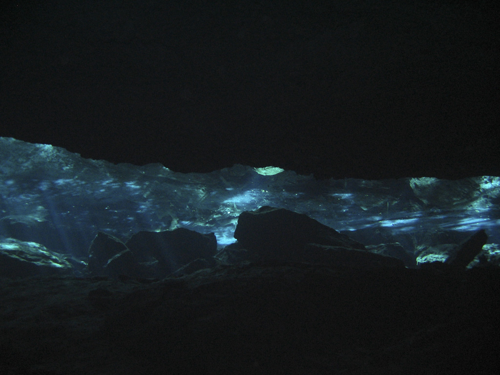 Cenote .. Light filtering through