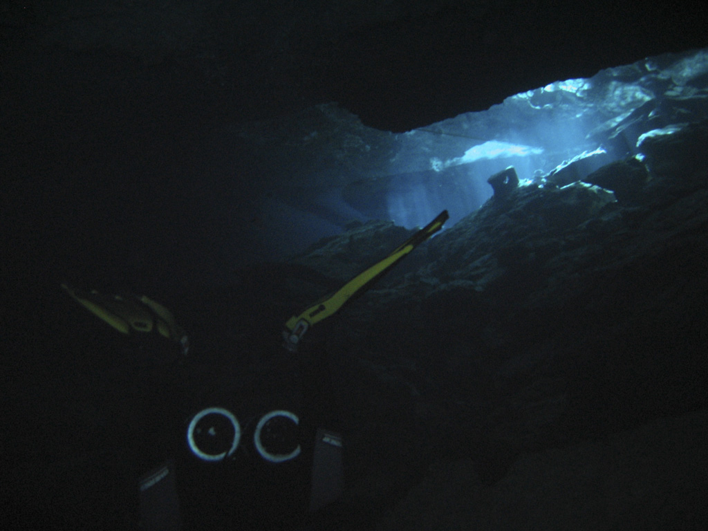 Cenote .. Light filtering through