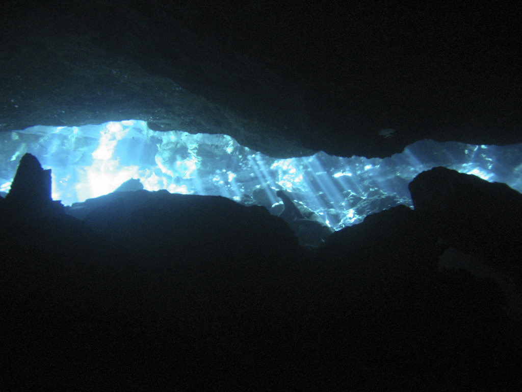 Cenote .. Light filtering through