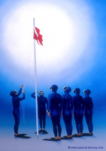 COLOURS HOISTED - Divers Salute by Pascal