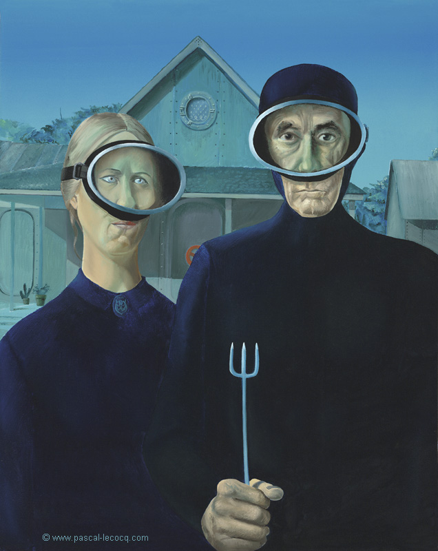 COUPLE OF AMERICAN GOTHIC DIVERS  by Pascal