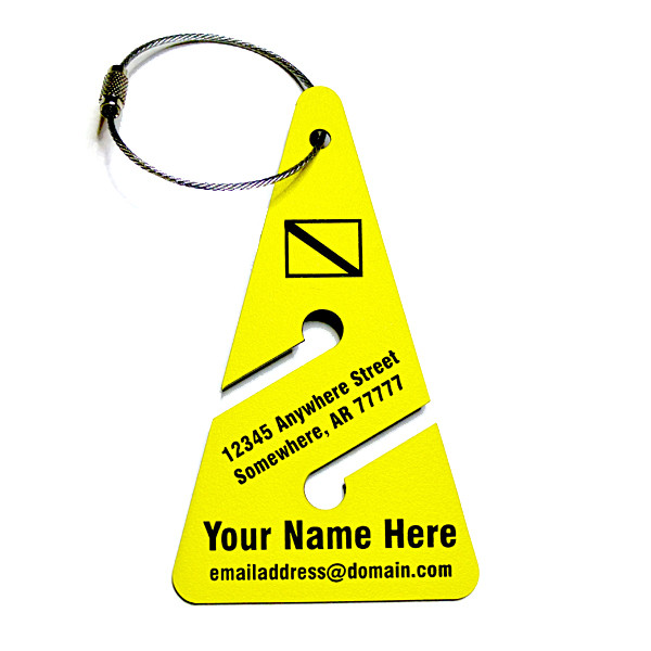 Custom Cave_Diving_Arrow_Luggage_Tag