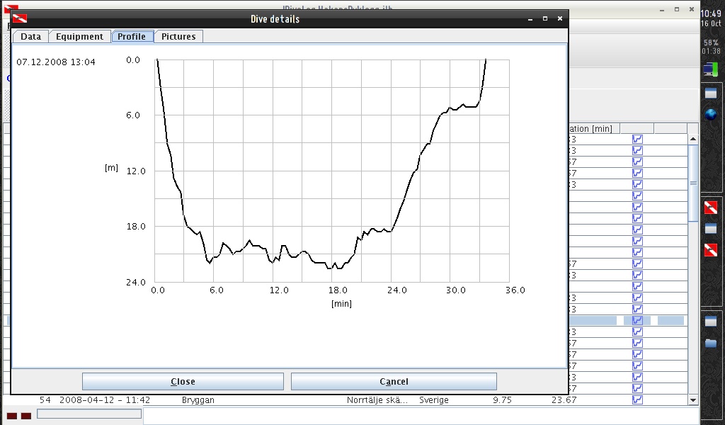 Dive profile