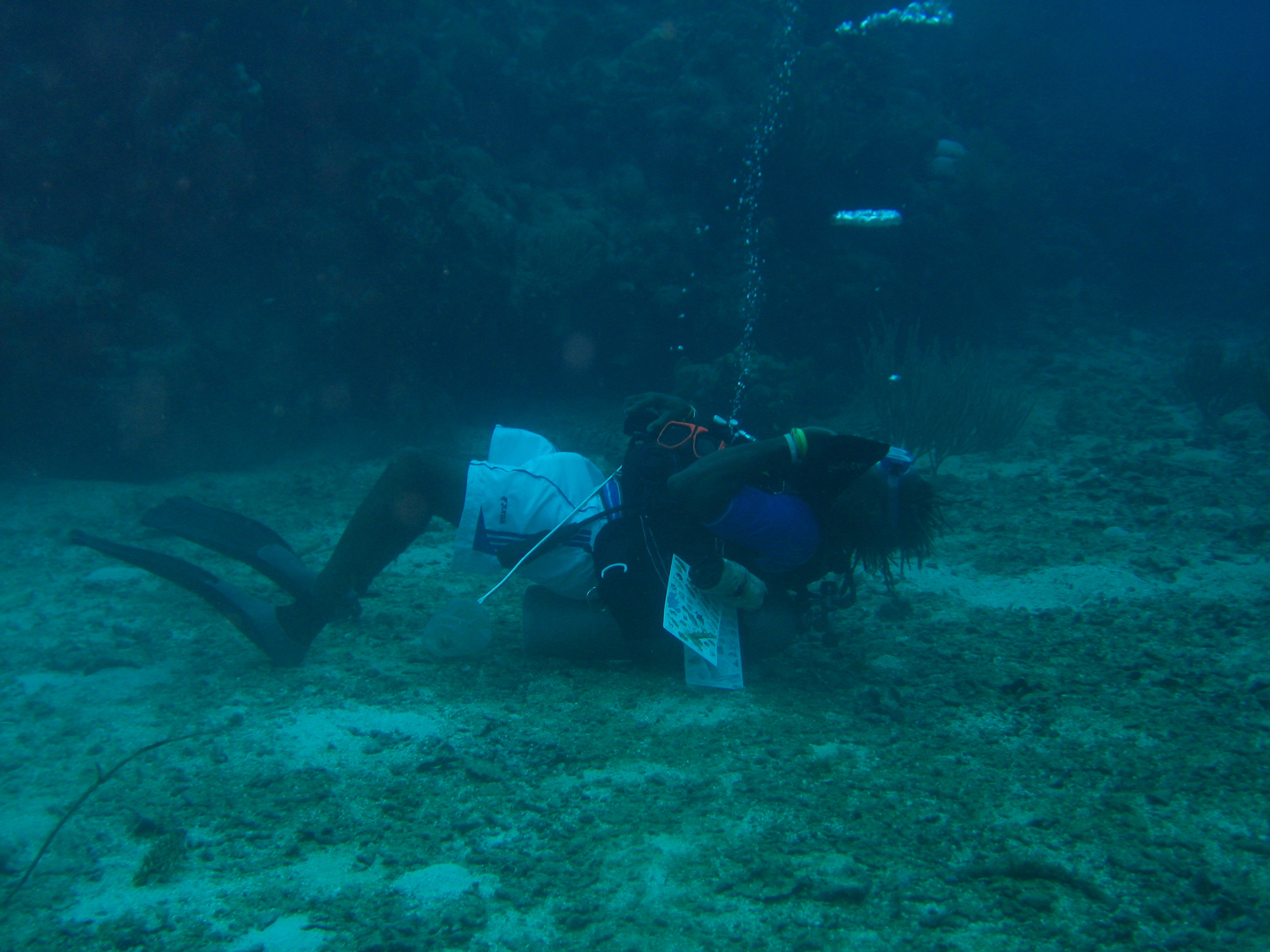 Divemaster Mark blowing air rings