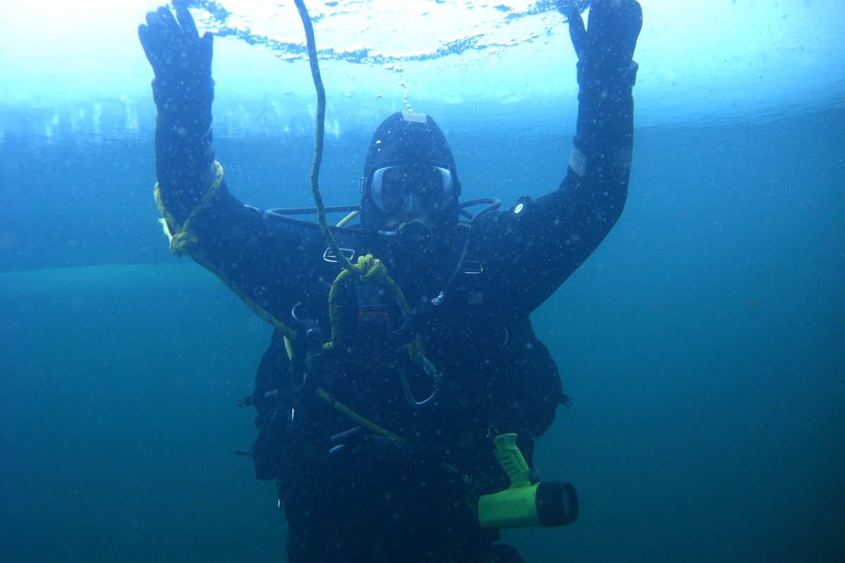 Diver under the Ice