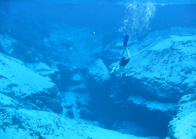 Diving down at Alexander Springs Florida