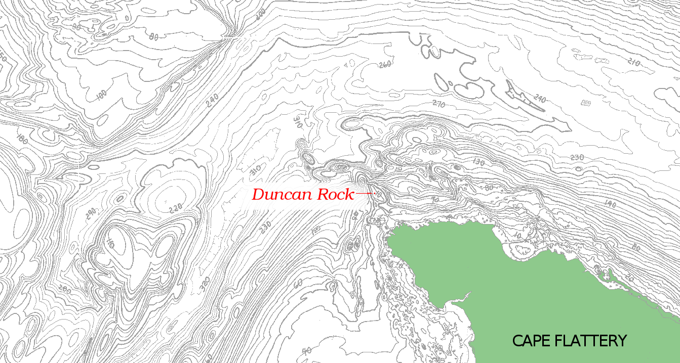Duncan Rock and surrounding bathymetry