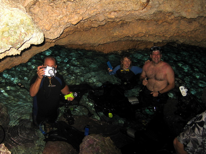 Eric, Michelle & Gordon in the freshwater of secret cave