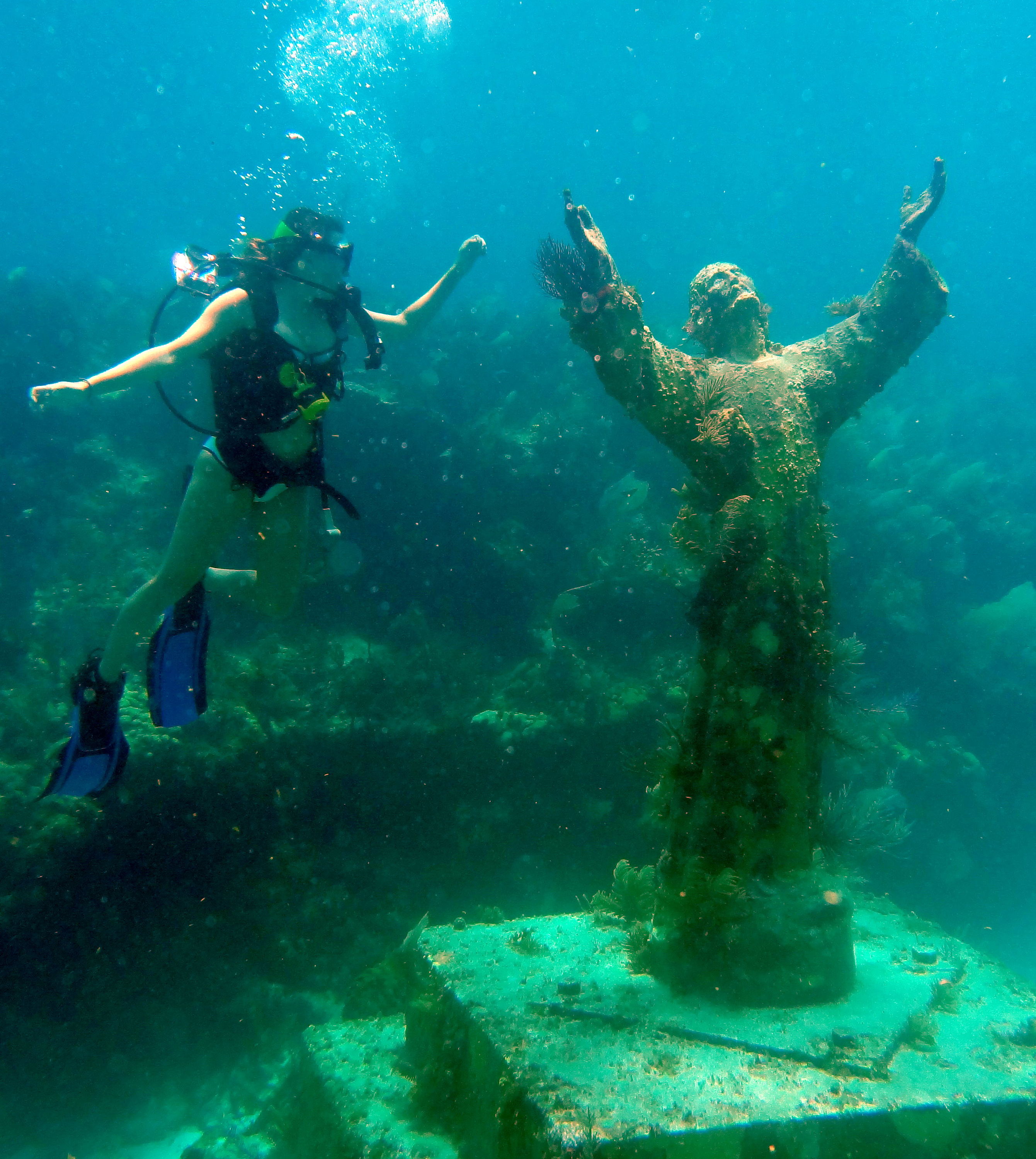 Granddaughter Madison & Christ of the Abyss Key Largo 15