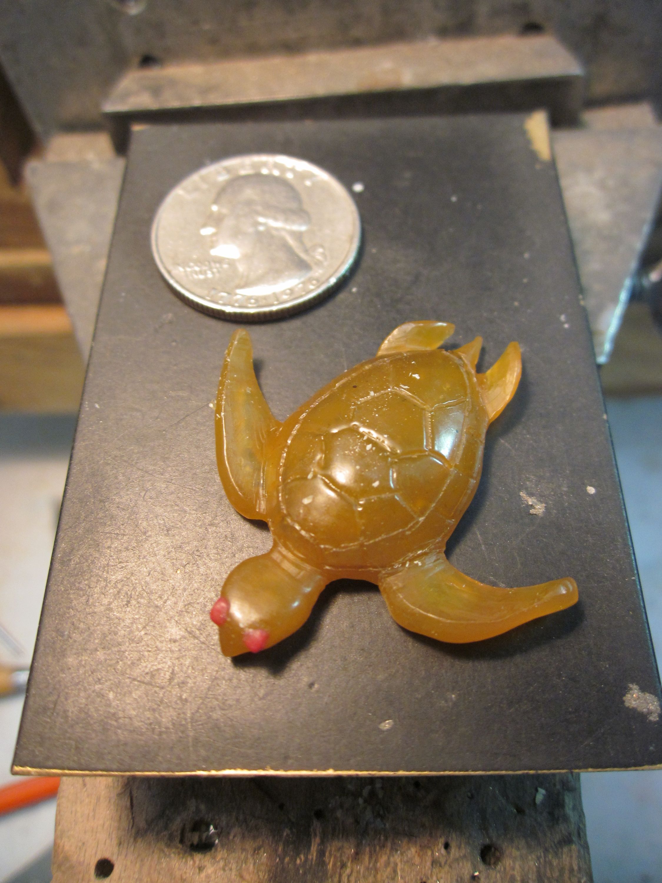 Hawksbill turtle wax for pendant, with sell pattern