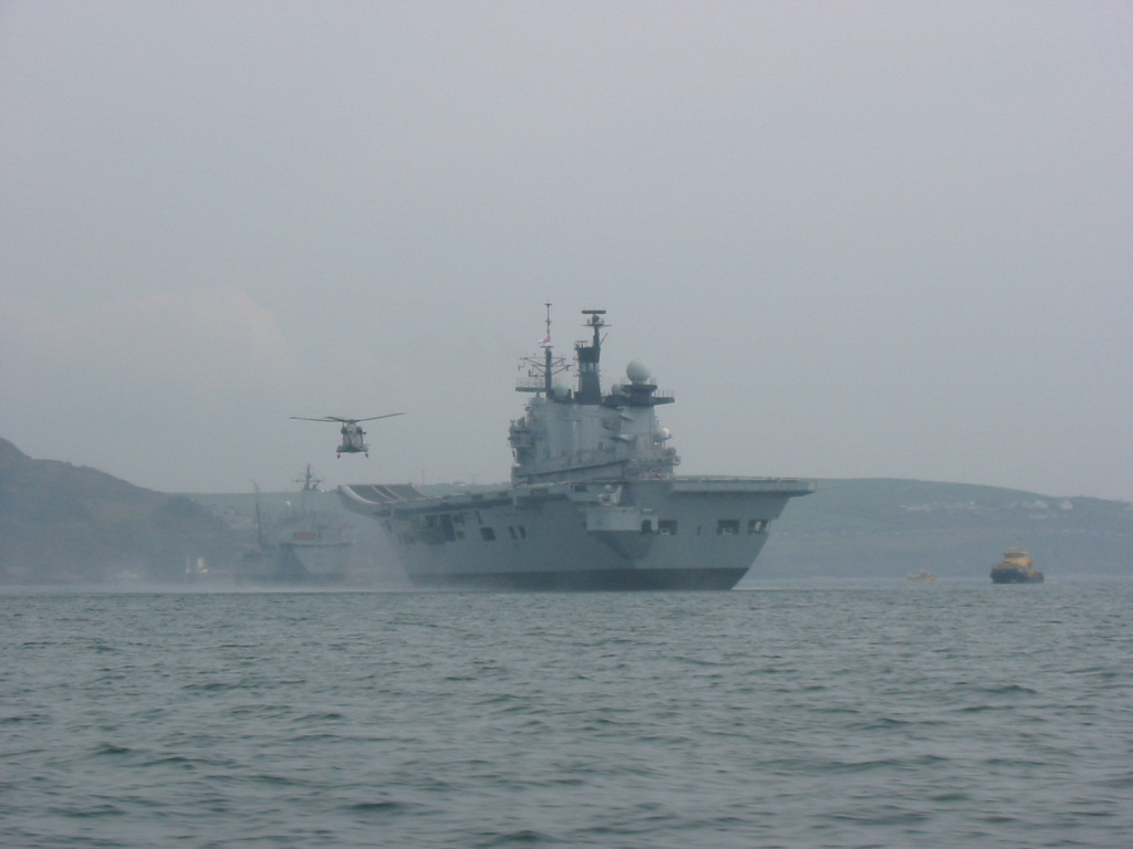 HMS Illustrious and helicopter