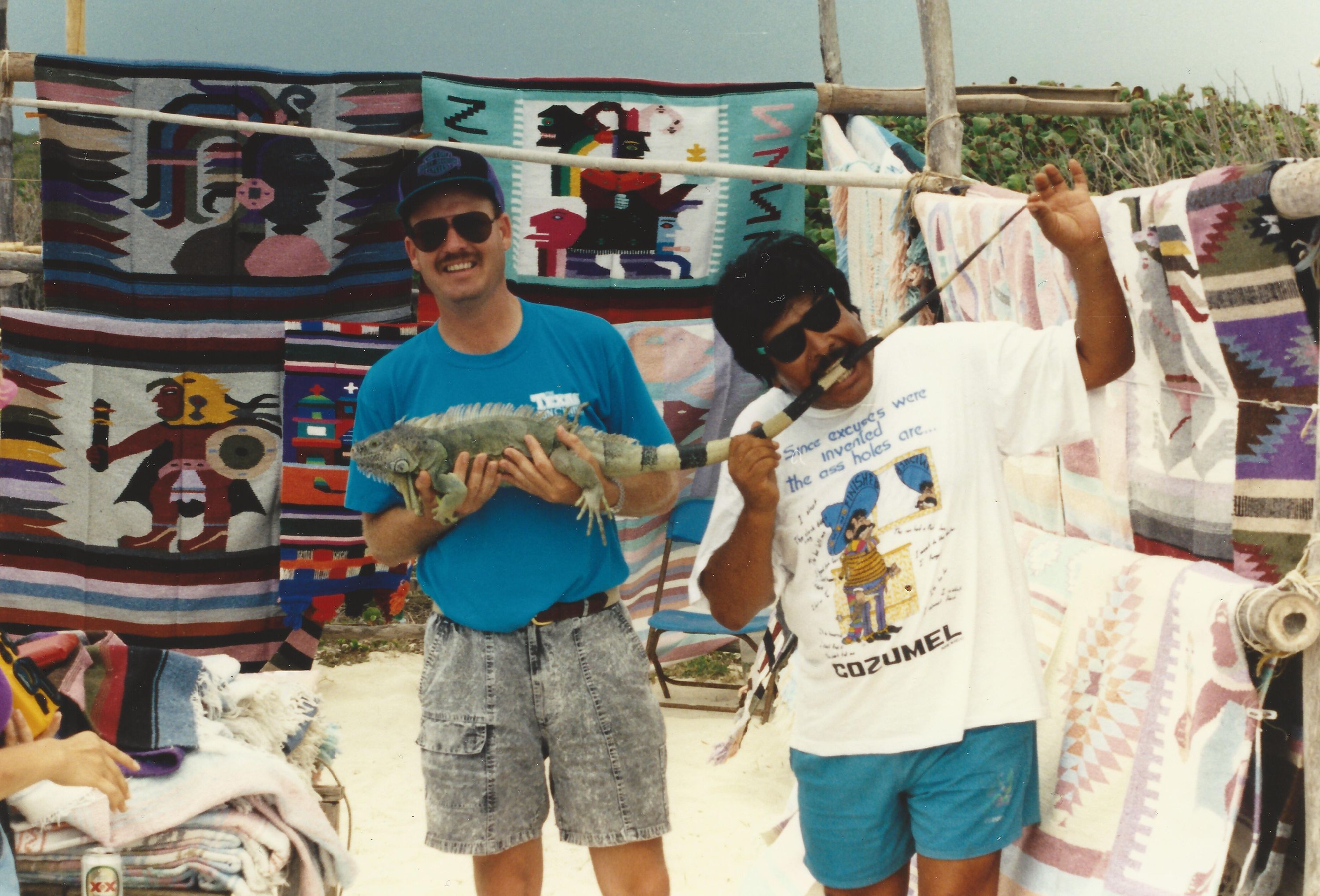 Jay with an Iguana 1994