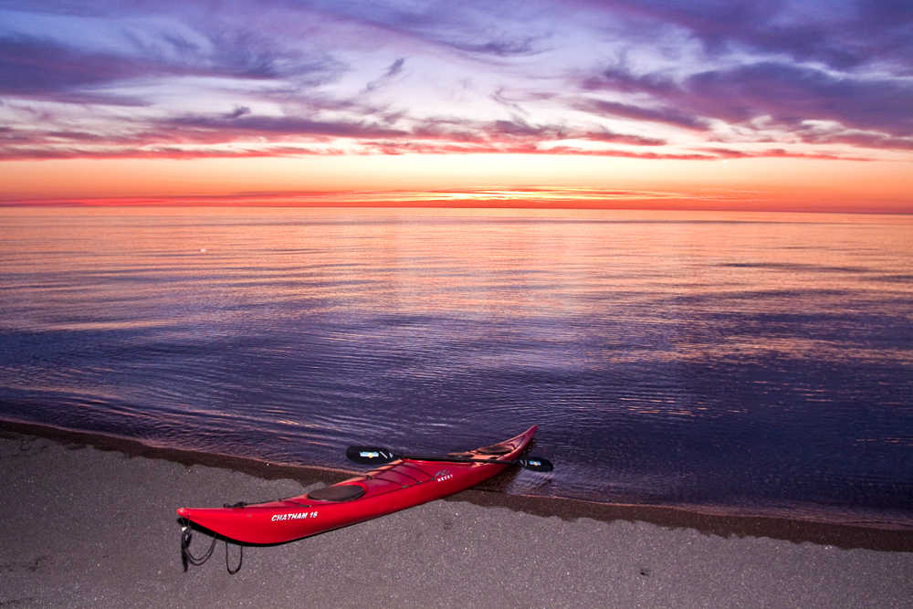 Kayak on beack Lake Superior