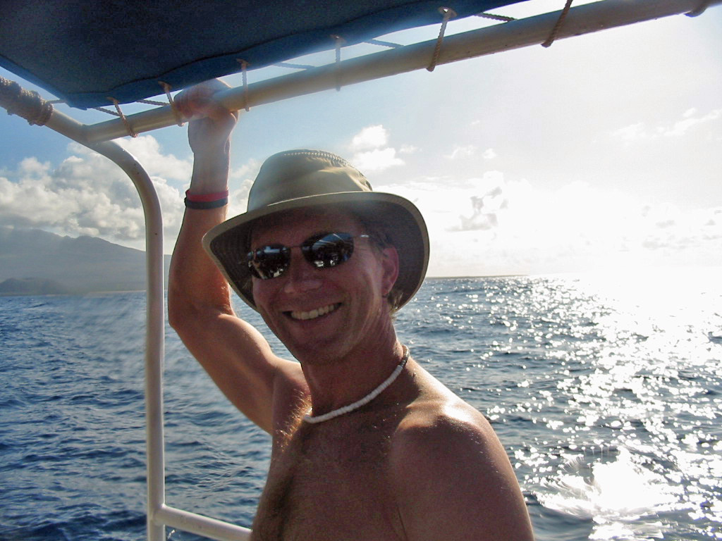 Kev on the boat at Molokini