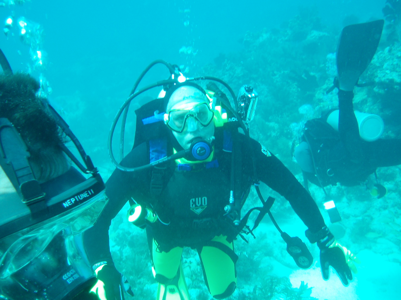 (L) JEFF (M) MARK (R) JOHN on malasous reef