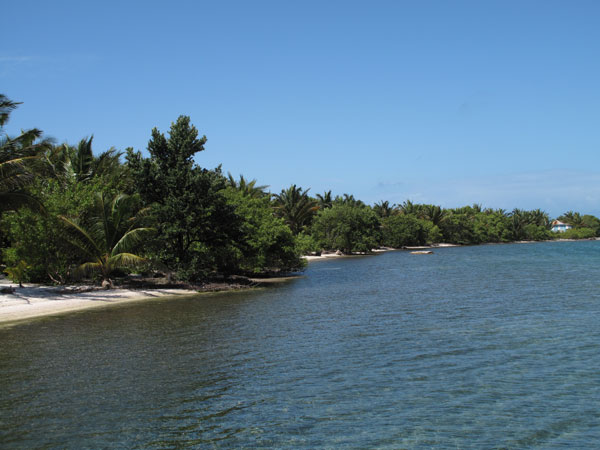 Long Caye to Right of Dock