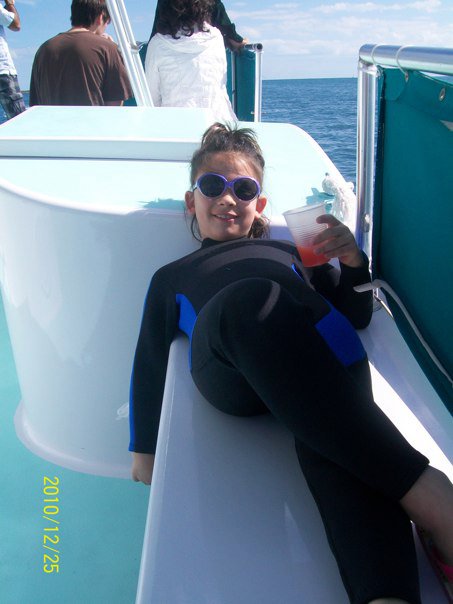 Look of joy after snorkeling in the Bahamas