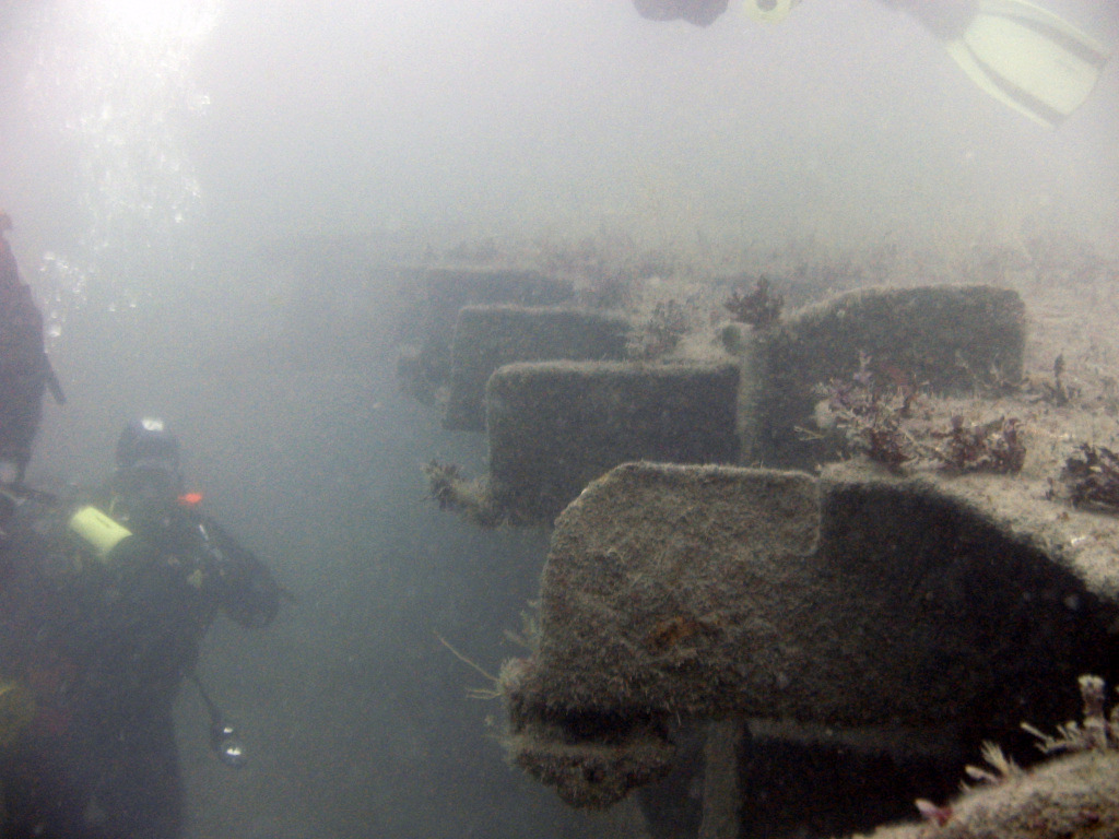 Looking along the wreck of the James Eagan Layne