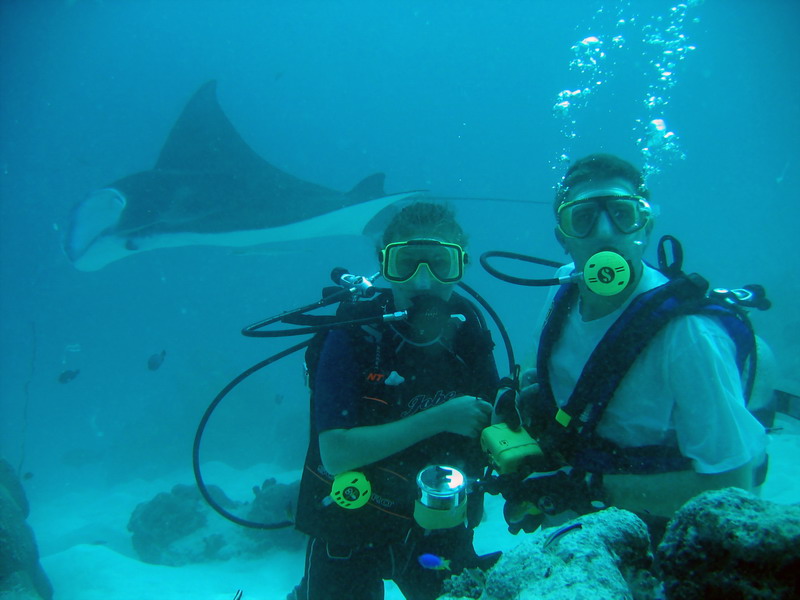 Lori & JC with Manta Ray