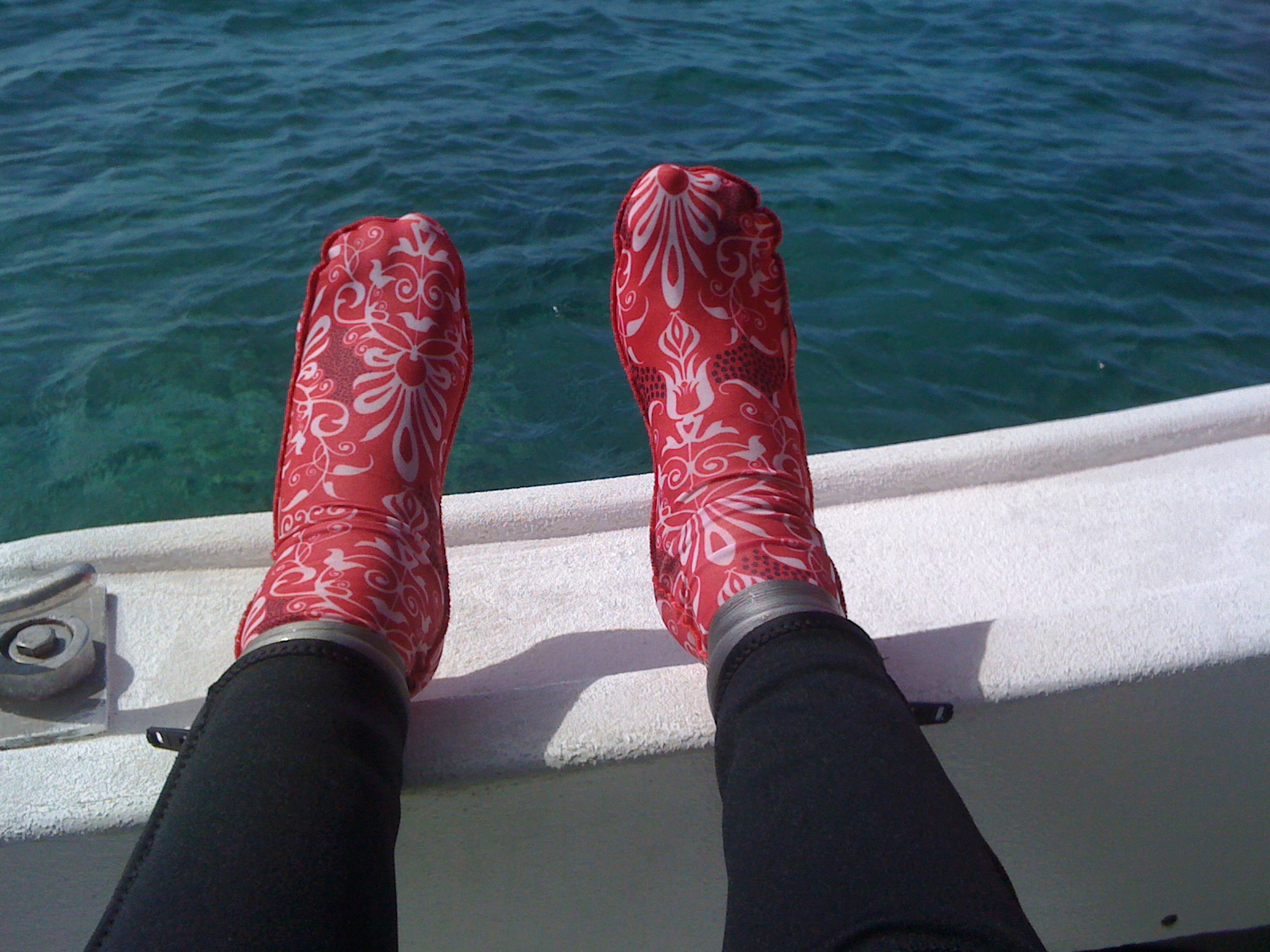 Manly socks onboard the Coral Diver