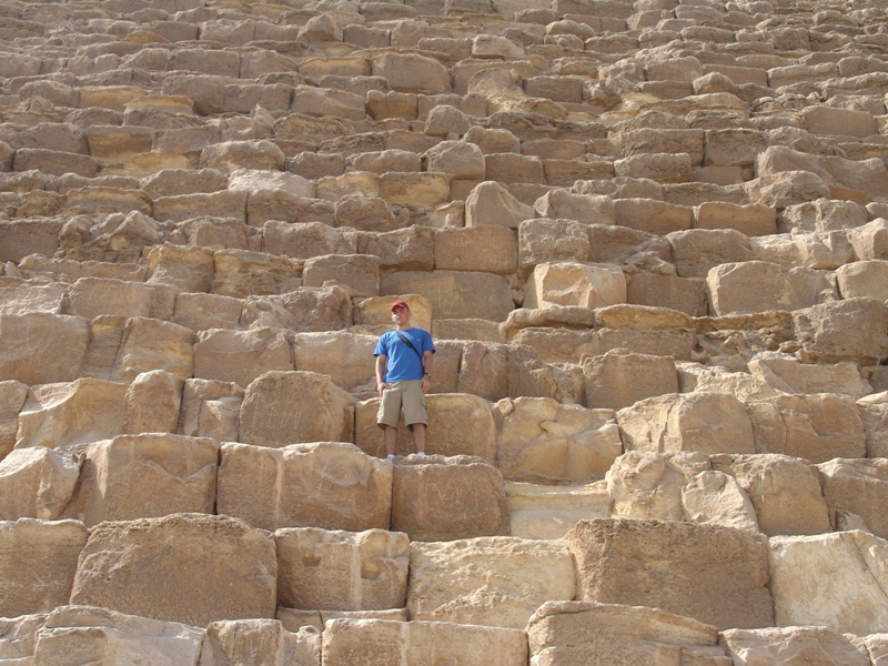 me climbing the pyramids