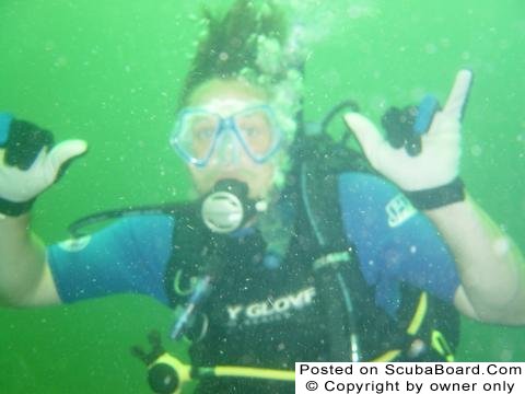 Me in the Green waters of Tobago