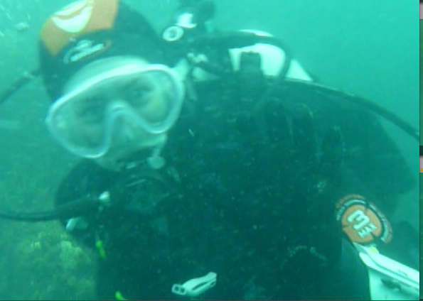 Me looking excited on a dive