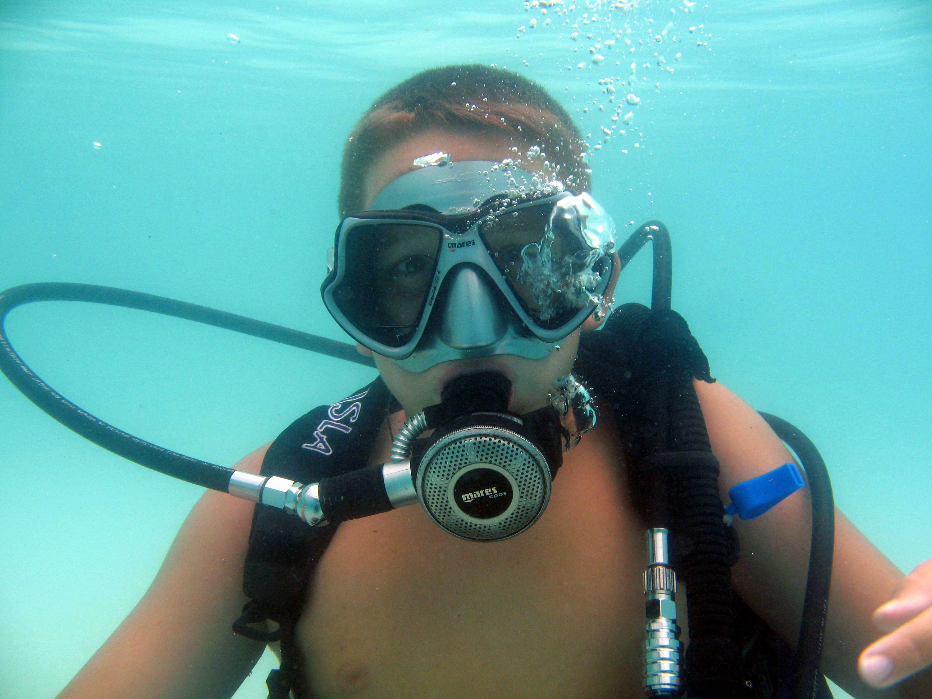 Mitchell, my youngest, after clearing his mask.