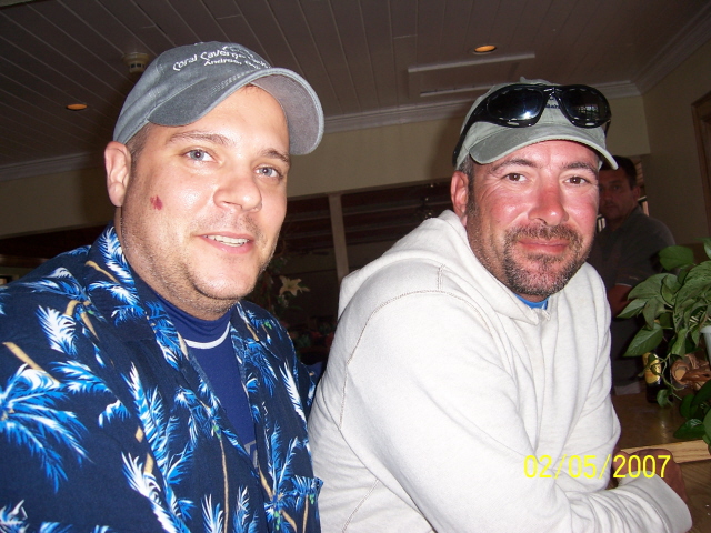 My buddy George and Paul the dive instructor