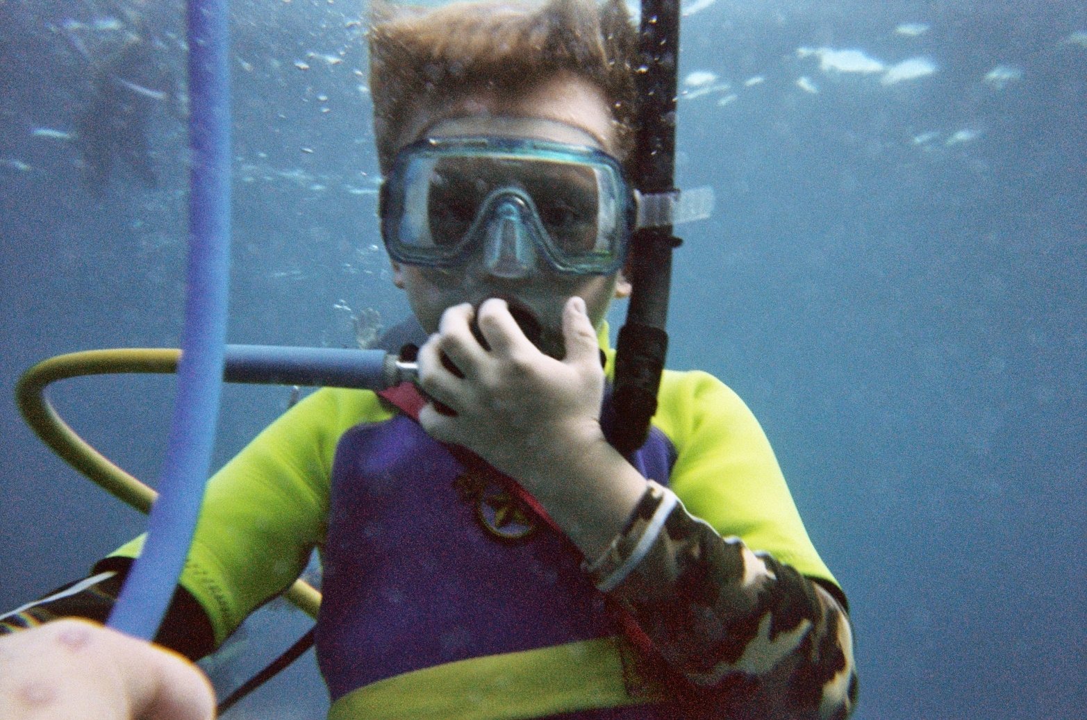 My sons firt Underwater breathing @ 8