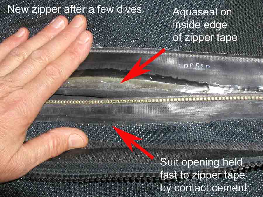 New zipper after a few dives.