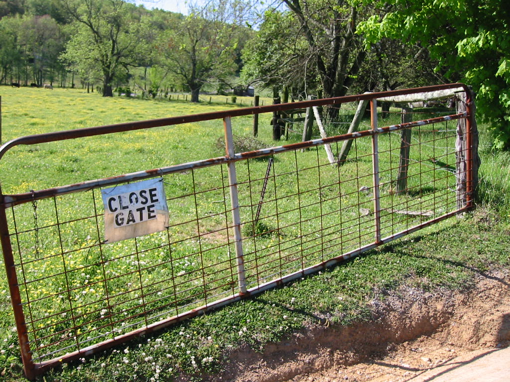 open the gate and drive thru the cow pasture/close the gate so the cows don