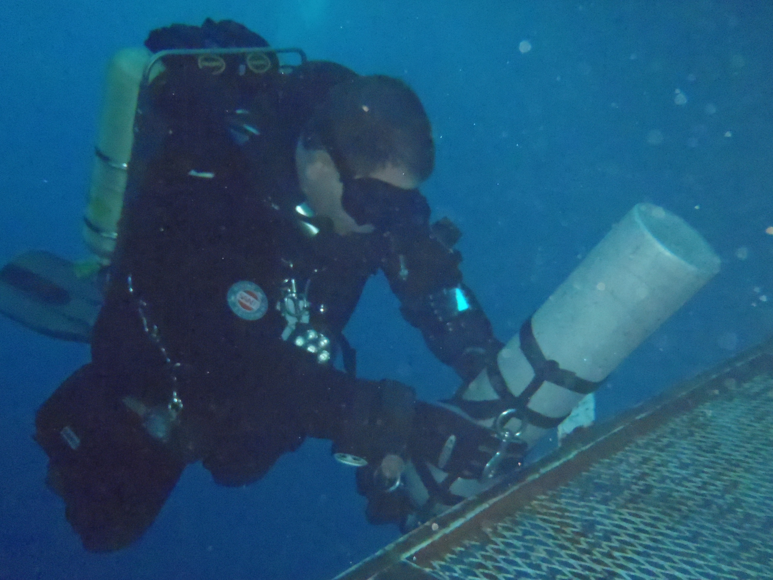 Peter with stage bottle techniques: Open Water portion