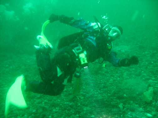 Practicing Underwater Yoga