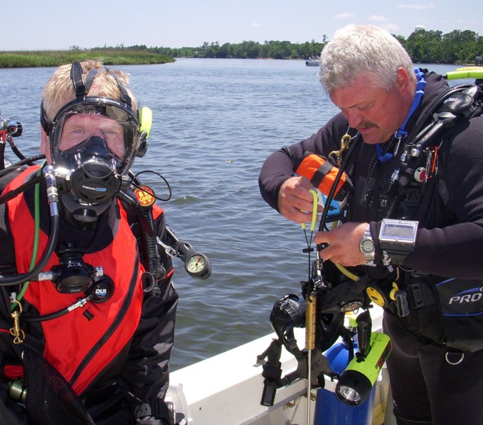 Predive day one, dive one, Cooper River, South Carolina