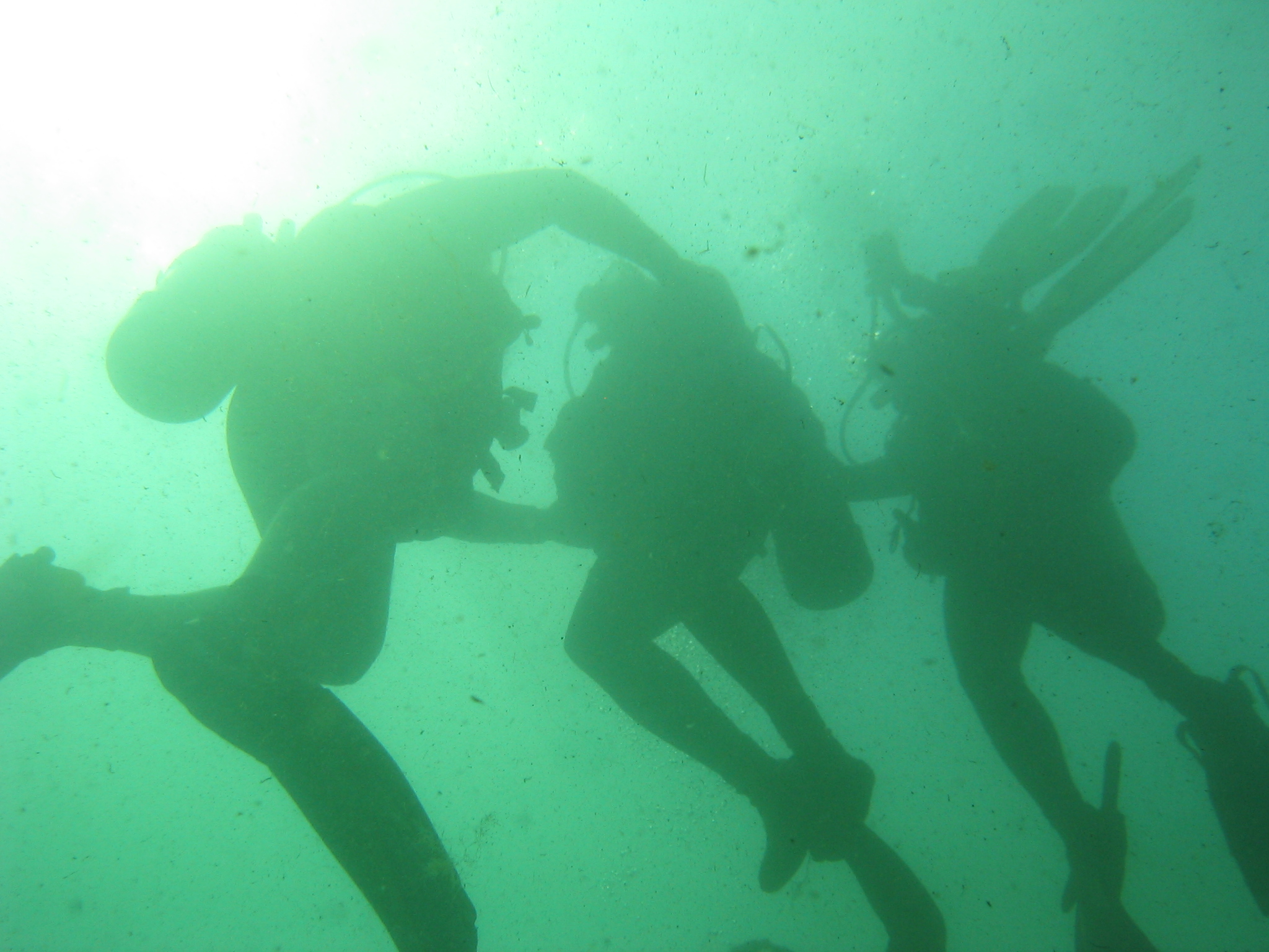 Quadriplegic diver on CESA with legs tied